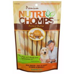 Nutri Chomps Mini Twist Dog Treat Peanut Butter Flavor - 10 count