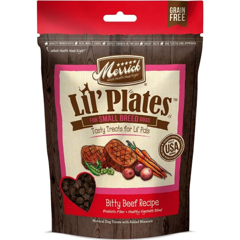 Merrick Lil' Plates Small Breed Treats Bitty Beef Recipe - 5 oz Merrick Lil' Plates Small Breed Treats Bitty Beef Recipe - 5 oz