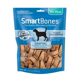 SmartBones Dental Bones - Chicken & Vegetable Dog Chews - Mini - 2" Long - Dogs under 20 Lbs (24 Pack)