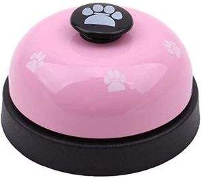 Pet Training Bell Clicker with Non Skid Base, Pet Potty Training Clock, Communication Tool Cat Interactive Device (Color: Light Pink)