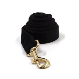 Black Velvet Gold Buckle Pet Collar Traction Rope Bow Poop Bag Four-piece (Option: Hand Holding Rope-XL)